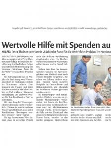 Wertvolle Hilfe mit Spenden aus Südtirol